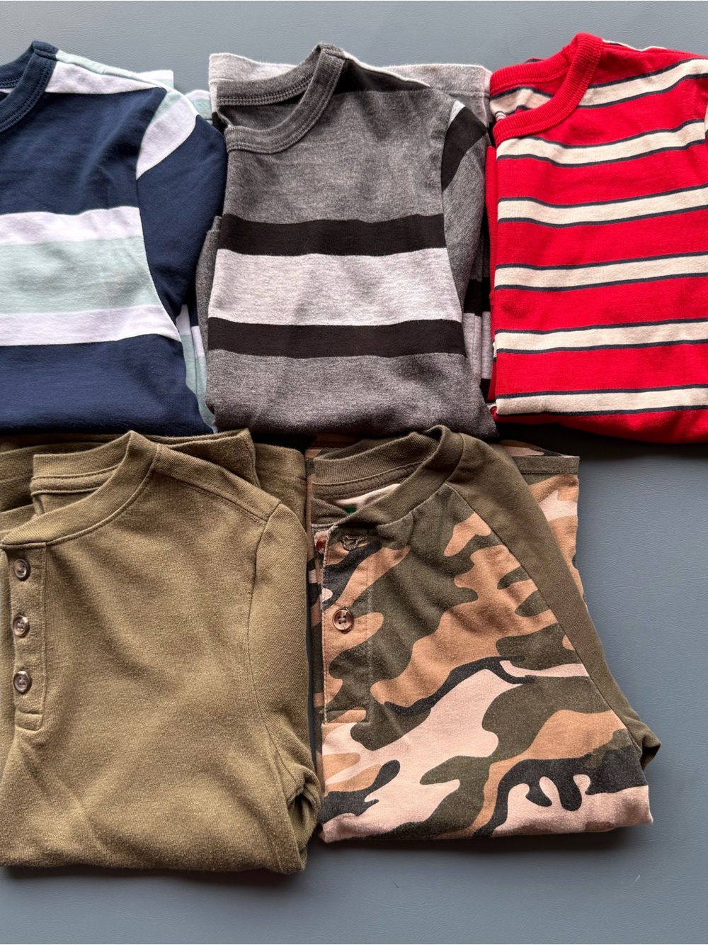 wonder nation Kids Short-Sleeve Tee Bundle - Red, Navy, Gray, Olive, Camo